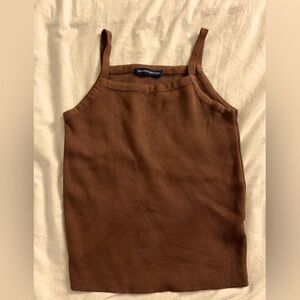 Brandy Melville Brown Square Neck Tank Knit ONE SIZE